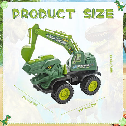 Baustellenfahrzeuge ab 3 Jahren, Set mit 3 Dinosaurier-Sandgruben-Spielzeugset mit Bagger, Transporter, Muldenkipper, robustem Sandspielzeugfahrzeugen Auto, geeignet als Sandspielzeug für Kinder ab 2+ (01)
