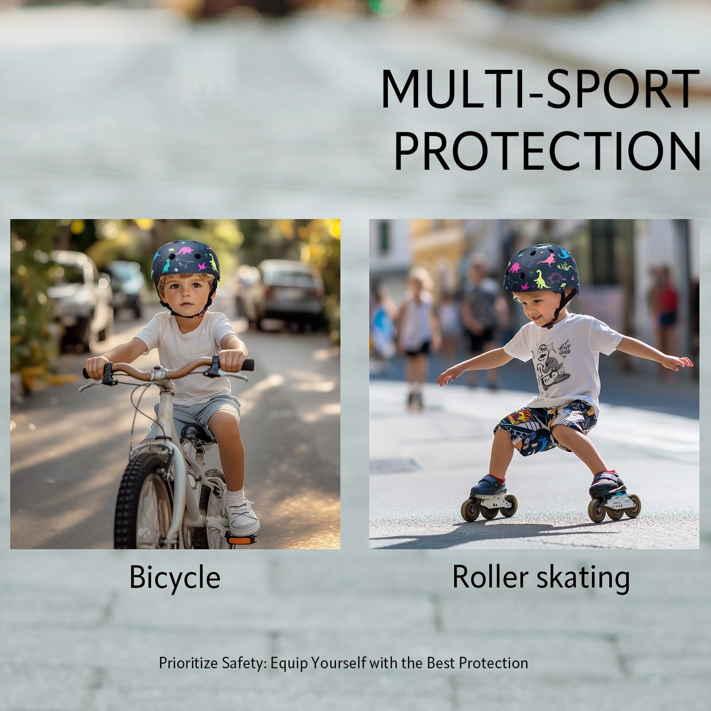 YOOXARMOR Fahrradhelm Kinder, Verstellbar Skaterhelm Reithelm für 3-5-8 Jungen und Mädchen Kinderfahrradhelm Leicht Einstellbar 50-54CM für Fahrrad Roller Skateboard Scooter