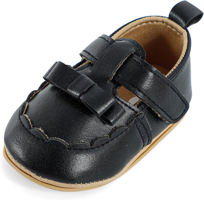 Cheerful Mario Baby Mädchen Schuhe Baby Ballerina Schuhe Lauflernschuhe Taufe Schuhe mit Bowknot PU Leder Babyschuhe