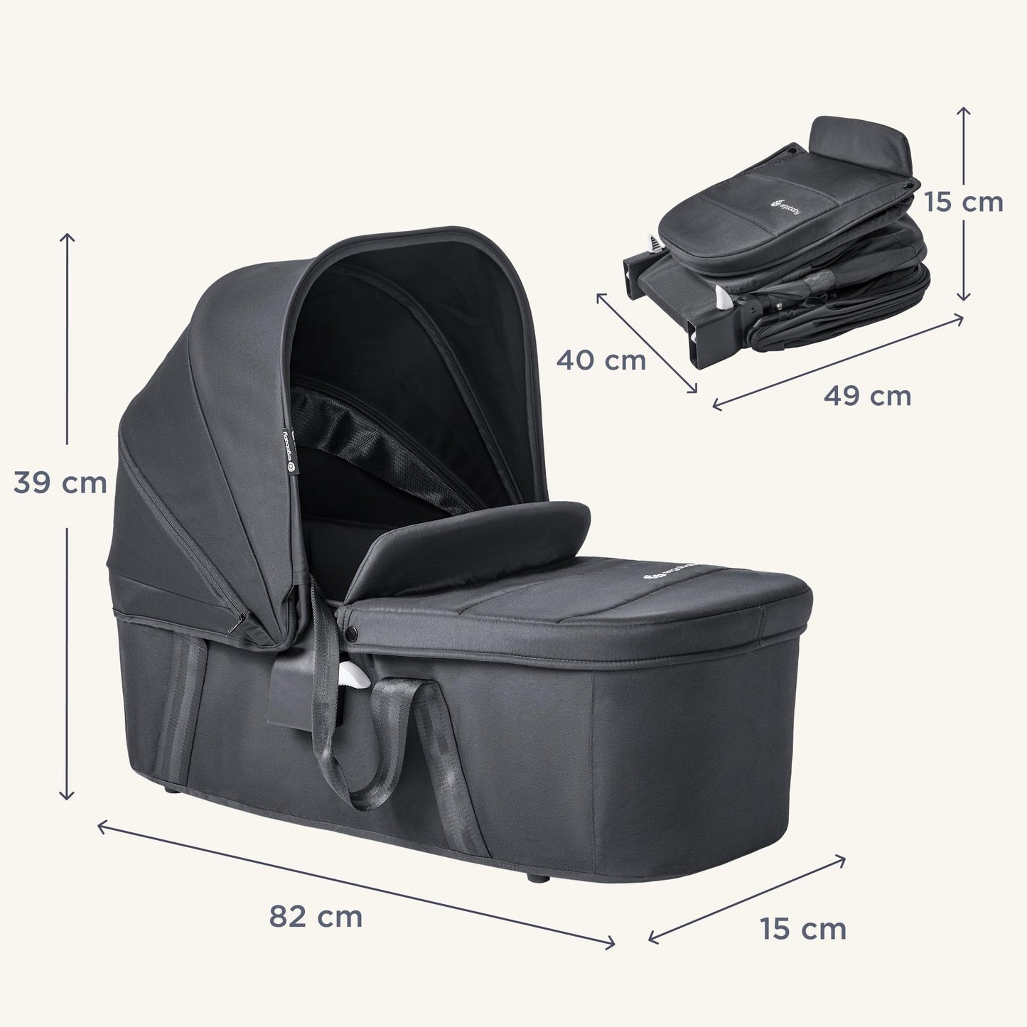 Ergobaby Metro3 Kinderwagen Buggy mit Liegefunktion, Baby-Buggy ab Geburt bis 22kg (0-4 Jahre), Zusammenklappbar und Autositz Kompatibel, höhenverstellbarer Griff, ergonomischer Sitz, Graphite Grey
