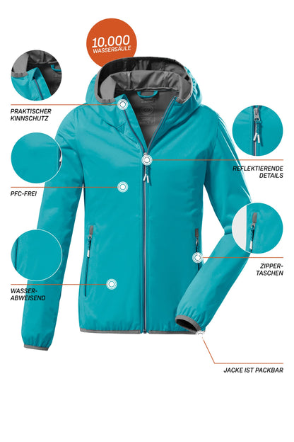 Killtec Mädchen Kos 164 Grls Jckt Lightweight Jacke mit Stehkragen, packbar