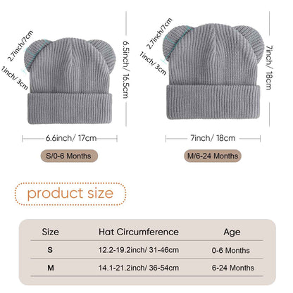 DRESHOW Toddler Beanie Baby Winter Hats Baby Soft Knitting Cute Bear Ears Hat for Boys Girls Warm Hat Hats for 0 Months - 24 Months