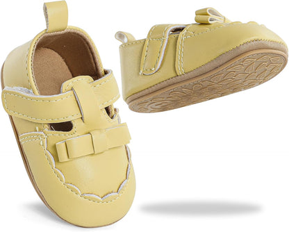 Cheerful Mario Baby Mädchen Schuhe Baby Ballerina Schuhe Lauflernschuhe Taufe Schuhe mit Bowknot PU Leder Babyschuhe