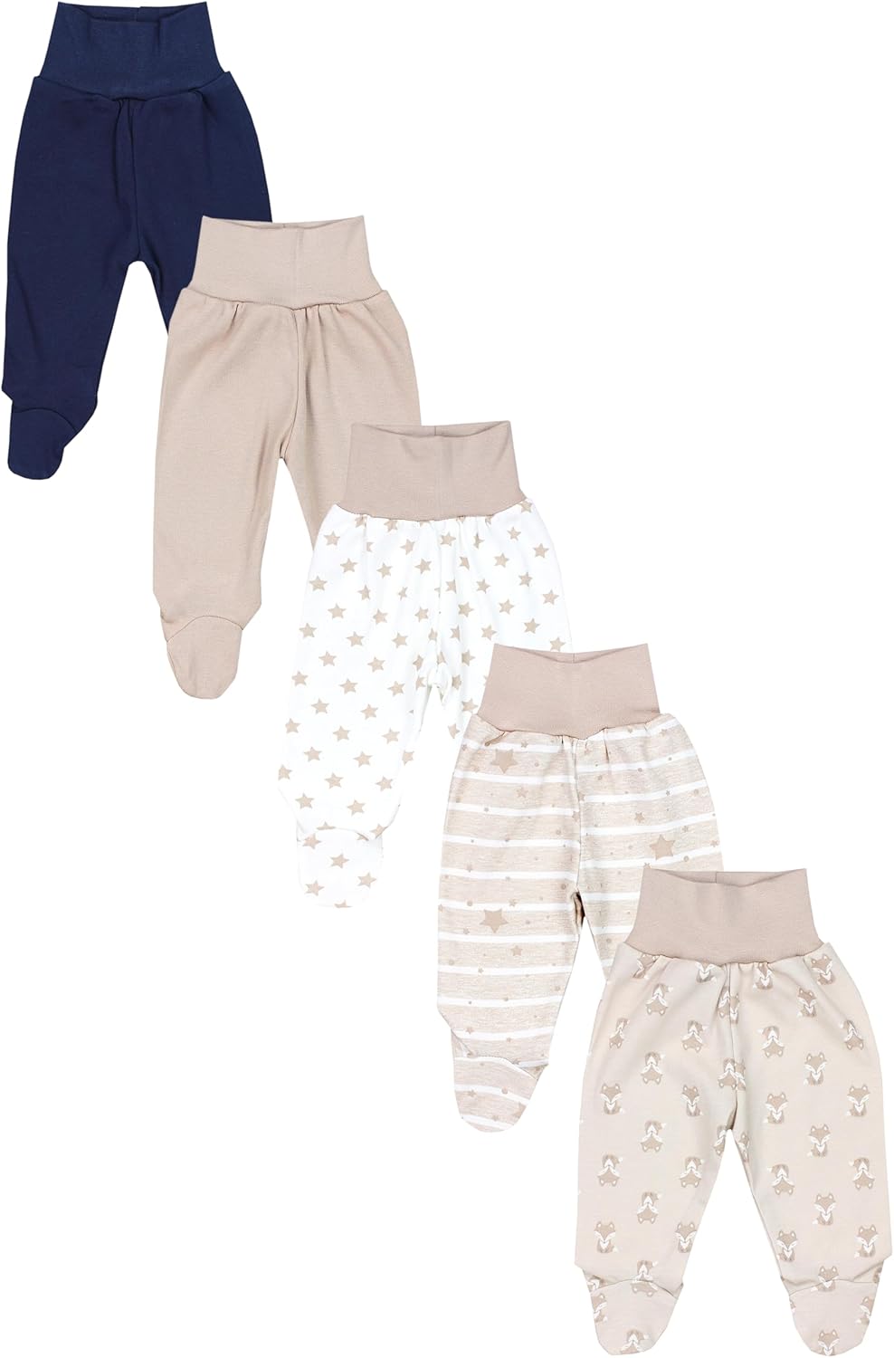 TupTam Baby Unisex Pants with Foot Colourful 5-Pack 
