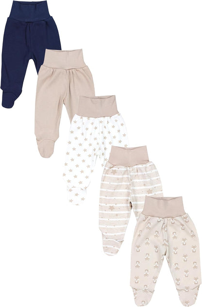 TupTam Baby Unisex Pants with Foot Colourful 5-Pack 