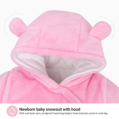 Baby Overall Winter Mit Kapuze Schneeanzug Flanell Strampler Spieler Spielanzug Mit Füße Karikatur Jumpsuit Kleidung 0-3 Monate