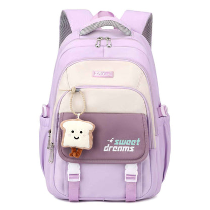 School Backpack Teenager - 36L School Bag for Girls from 5th Grade, Large Backpack for Middle and High School, Casual Children's Backpack with Cute Pendant and Trolley Strap, black, Rucksack