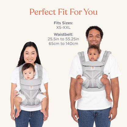 Ergobaby Babytrage, Omni 360 Cool Air Mesh mit 4 Positionen für Neugeborene bis Kleinkinder (0-4 Jahre), ergonomische Kindertrage und Rucksack, Mitternachtsblau