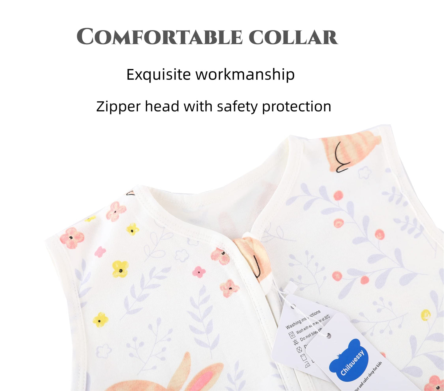 Chilsuessy Summer Baby Sleeping Bag, Small Children’s Sleeveless Pyjamas for Summer and Spring, 100 % Cotton