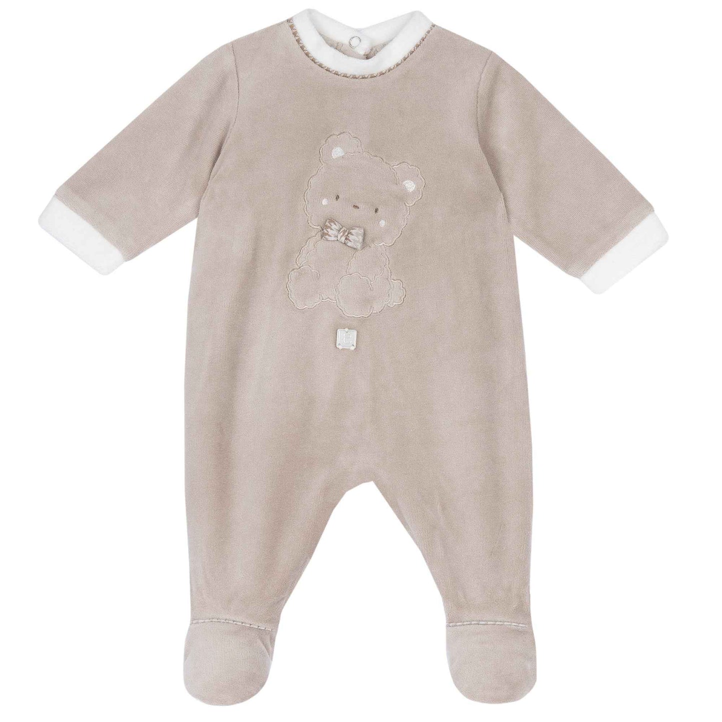 Chicco, Baby romper for boys and girls made of warm and soft velour, with practical button opening, ideal for winter, baby clothes for 0-24 months, designed in Italy