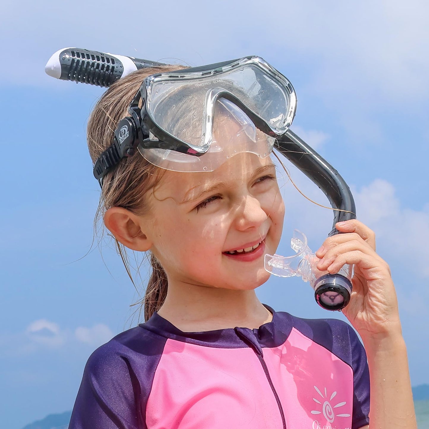 Findway Children's Diving Goggles, Swimming Goggles, Snorkel Mask for Boys Girls Teenagers, Diving Mask with Nose Cover, 180° Panorama, HD, Anti-Fog, Anti-Leak, Diving Goggles for Children 4-16 Years