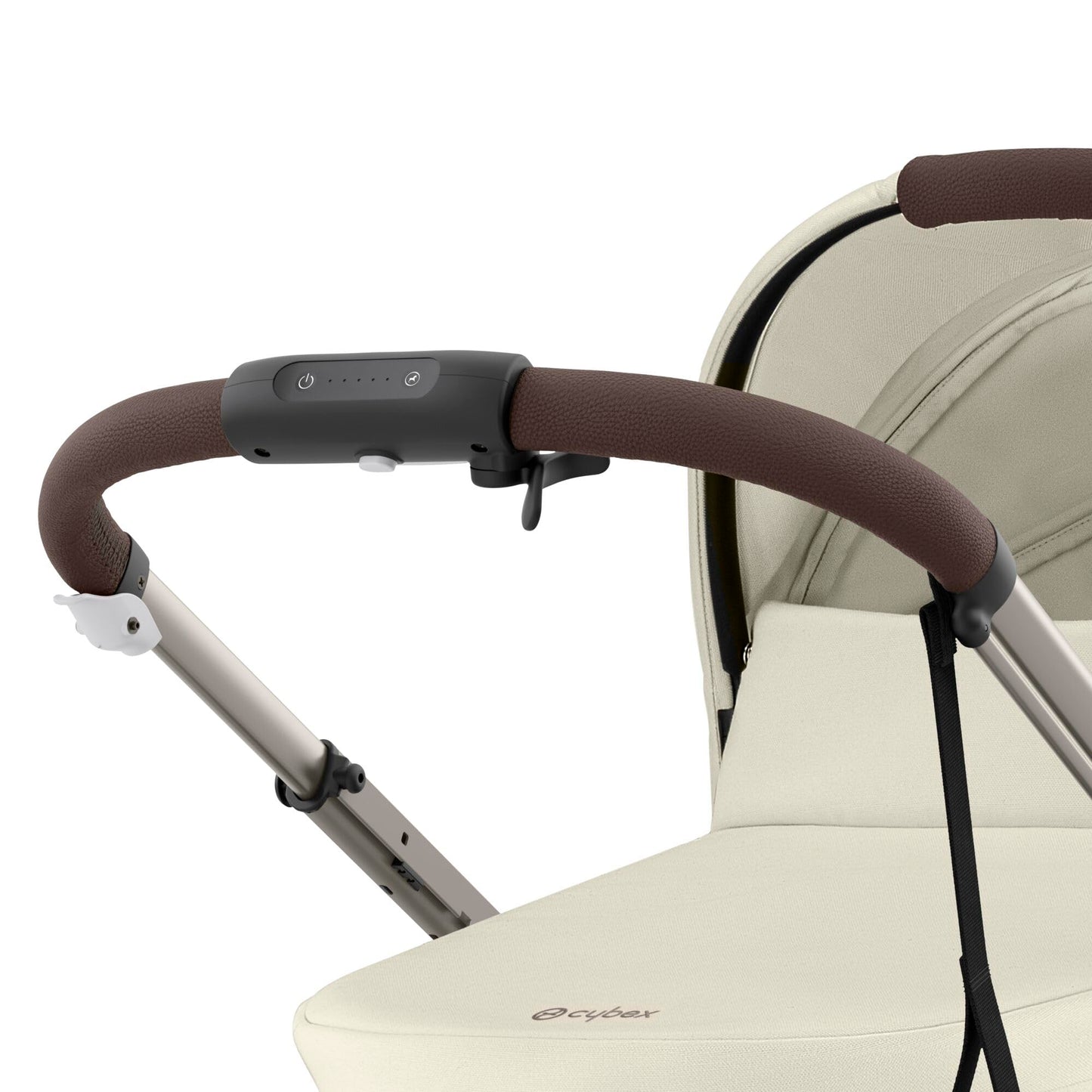 CYBEX Gold Kinderwagen e-GAZELLE S, Ab Geburt bis ca. 4 Jahre, Max. 22 kg (Single-Modus) / 2x 22 kg (Duo-Modus), All-in-1-System mit E-Antrieb und 20+ Konfigurationen, Stone Grey