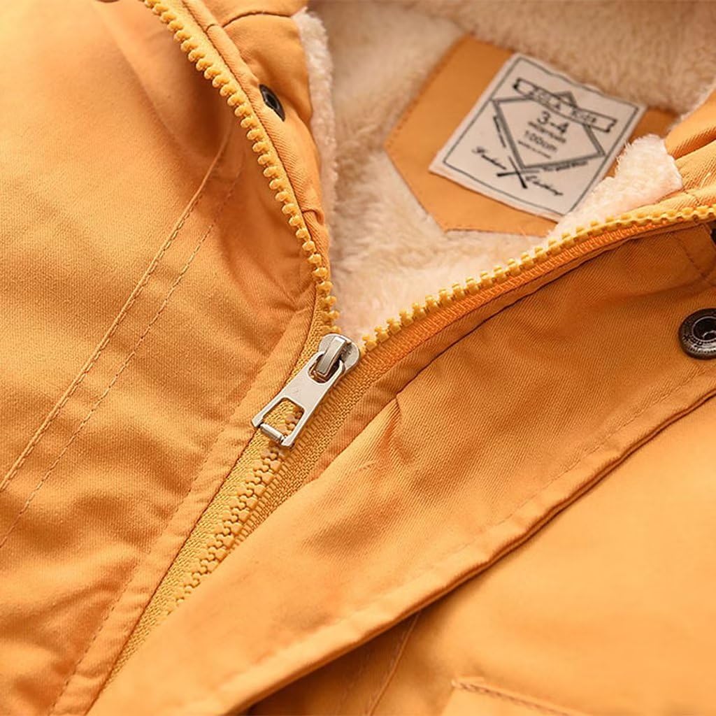 linboo Children's Winter Jacket Boys Girls Warm Lined Blouson Hoodie Thick Coat Parka Baby Winter Coats