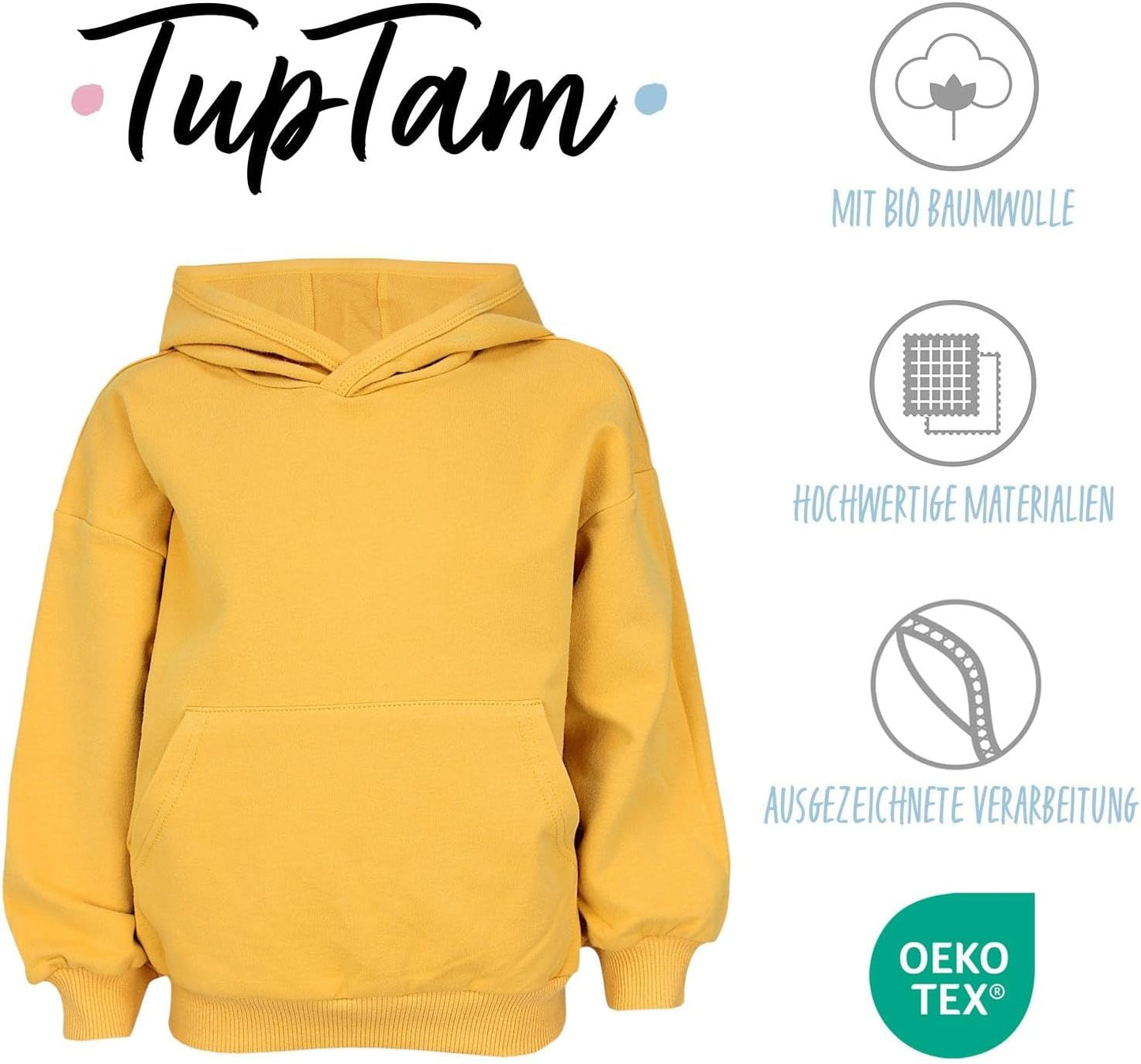 TupTam Unisex Boy's Girls' Hoodie Sweatshirt Organic Cotton