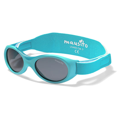 Mausito BABY Sonnenbrille 0-18 Monate Mädchen I VERGLEICHSSIEGER Sonnenbrille Baby 100% UV-Schutz I BIEGSAM & verstellbares Band I Schadstofffrei I Europäisches Design für Kinder gemacht