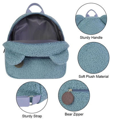 Aomig Plush Backpack Kindergarten Backpack Toddler Backpack Kindergarten School Bag for Boys Girls Children Animal Kids Backpack Animal Cartoon Mini Bag Kids Backpack for Baby 2-6 Years 
