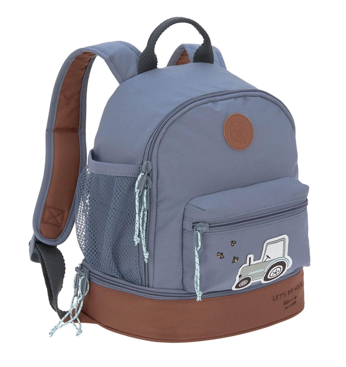 LÄSSIG Children's Backpack Nursery Bag with Chest Strap 6.5 L from 3 Years, Adventure Tractor, Kids Backpack