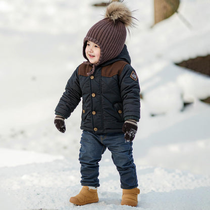 1-5 Years Baby Boys Girls Boots First Walking Shoes Toddler Winter Boots Warne Fur Lined Winter Shoes