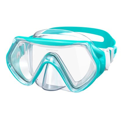 Findway Children's Diving Goggles, Swimming Goggles, Snorkel Mask for Boys Girls Teenagers, Diving Mask with Nose Cover, 180° Panorama, HD, Anti-Fog, Anti-Leak, Diving Goggles for Children 4-16 Years