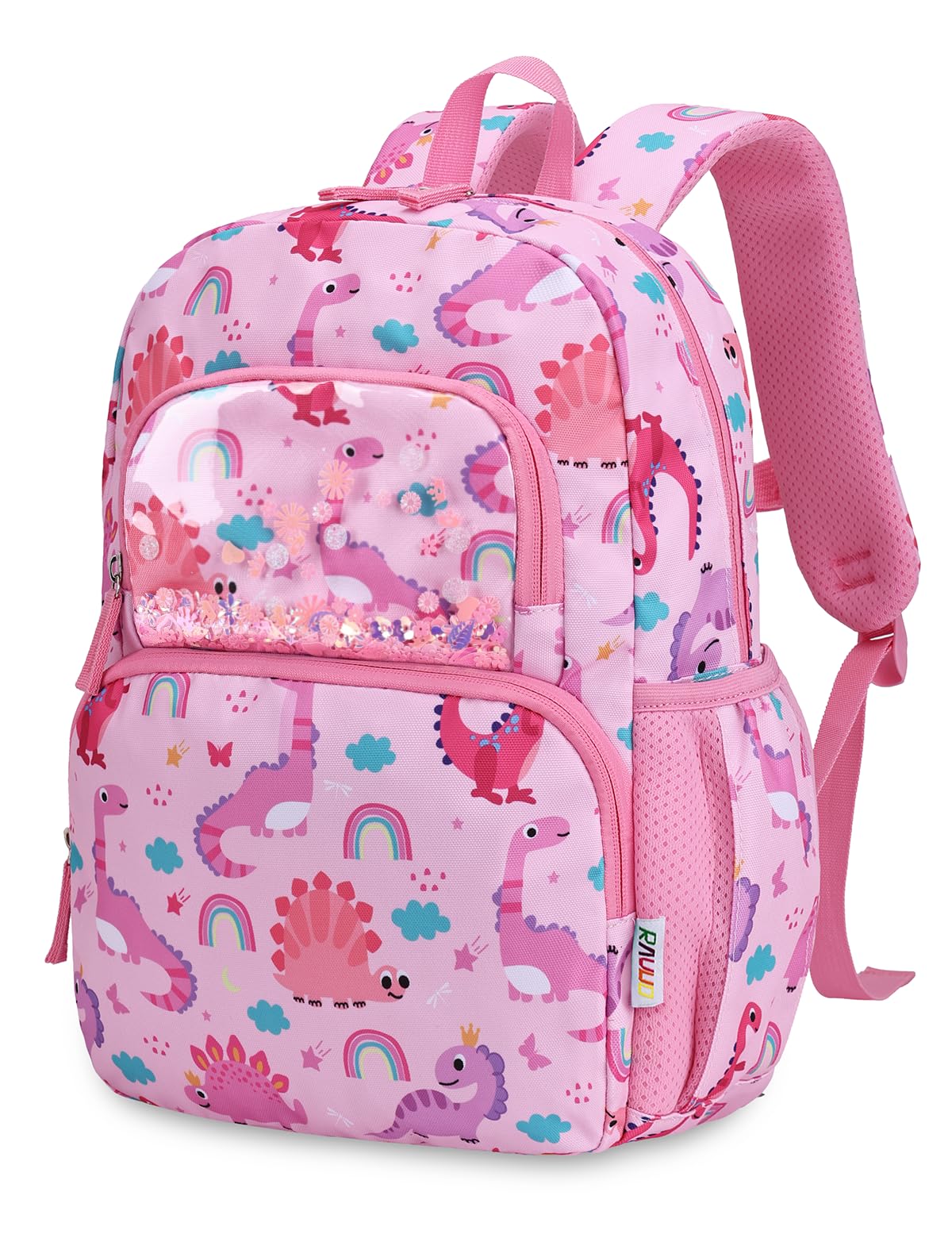 Kinderrucksack für Mädchen 5–8 Jahre, 12L Leichter & Wasserabweisender mit Brustgurt, Perfekt für Vorschule & Grundschule，Regenbogen