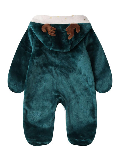 Baby Overall Winter Fleece Schneeanzug Baby Warm Strampler mit Kapuze Herbst Winter für Jungen Mädchen 0-12 Monate