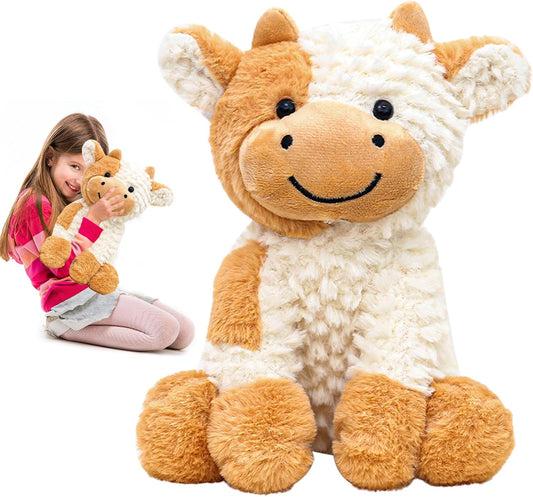 TIVUNORON Cows Kawaii Cuddly Toy, 22 cm Soft Cow Cuddly Toy, Plush Toy, Fluffy and Soft Cow Plush Toy, for Boys Girls Birthday, Children's Day, Christmas Gift