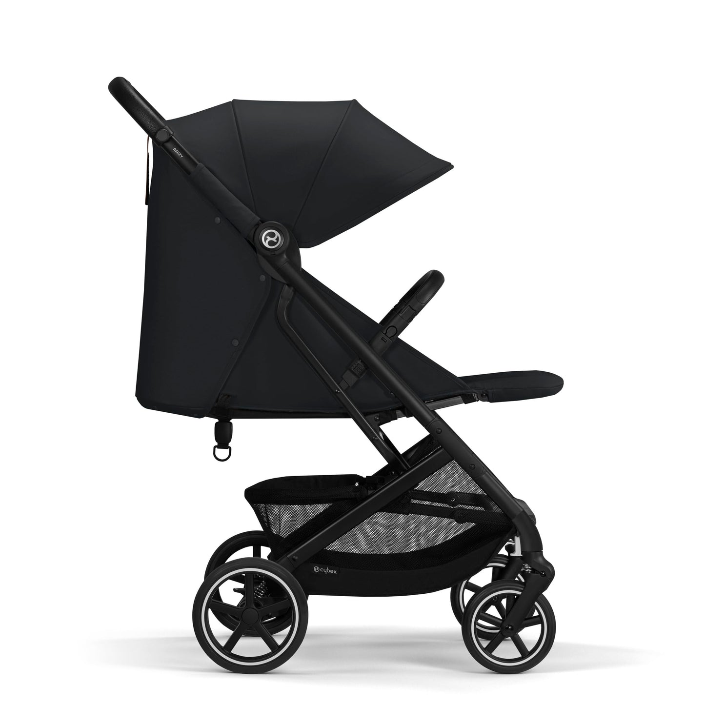 Cybex Gold Kinderwagen Beezy mit One-Pull Harness, Ab Geburt bis ca. 4 Jahre (max. 22 kg), Kompakt und ergonomisch, Magic Black (Schwarz mit schwarzem Rahmen)