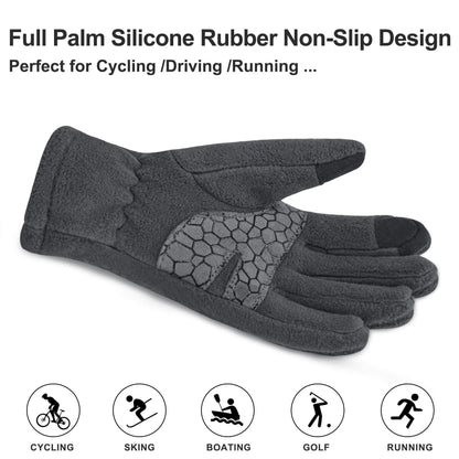 Arcweg Children's Gloves, Fleece, Warm Running Gloves, Winter Gloves, Non-Slip Cycling Gloves, Touchscreen Gloves for Boys and Girls, Finger Gloves for Sports, Outdoor, Camping, Hiking, Running