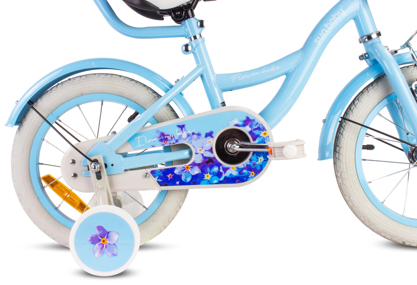 sun baby Mädchenfahrrad Flower Bike Radgröße zur Auswahl, mit Abnehmbarer Schubstange, Kinderfahrrad für Mädchen von 2 bis 6 Jahre