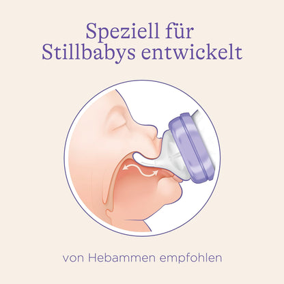 Lansinoh Glas Babyflasche mit NaturalWave Sauger Gr. S, 160 ml