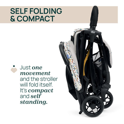 Chicco, Glee Pushchair from 0 Months to 4 Years with Automatic and Compact Closure, Extendable Hood with SPF 50+ and Rain Cover, 3-Level Adjustable Backrest, Leg Rest
