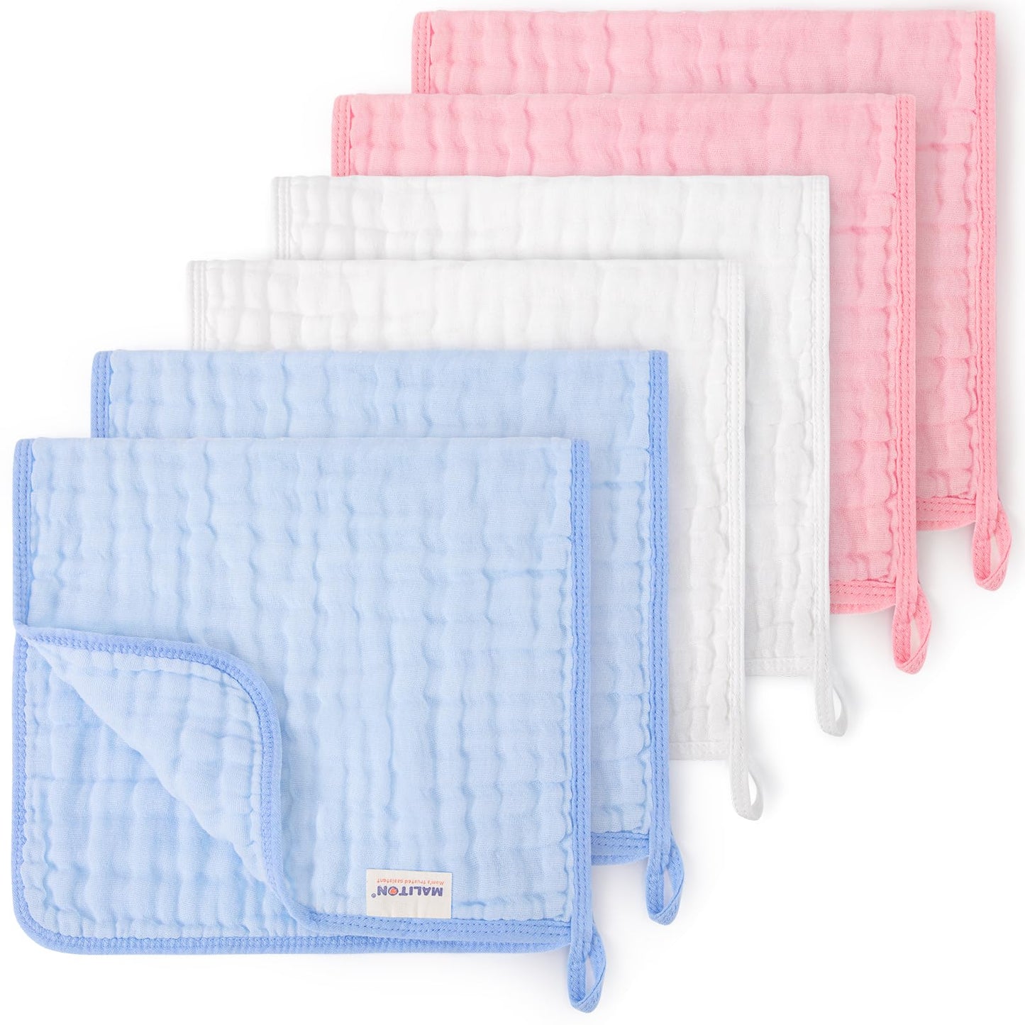 Maliton 6 Stück Baby Spucktücher für Jungen/Mädchen,aus 100% Baumwollem,weich, langlebig, luftdurchlässig und extrem saugstark (Zoo-Muster),50x25cm