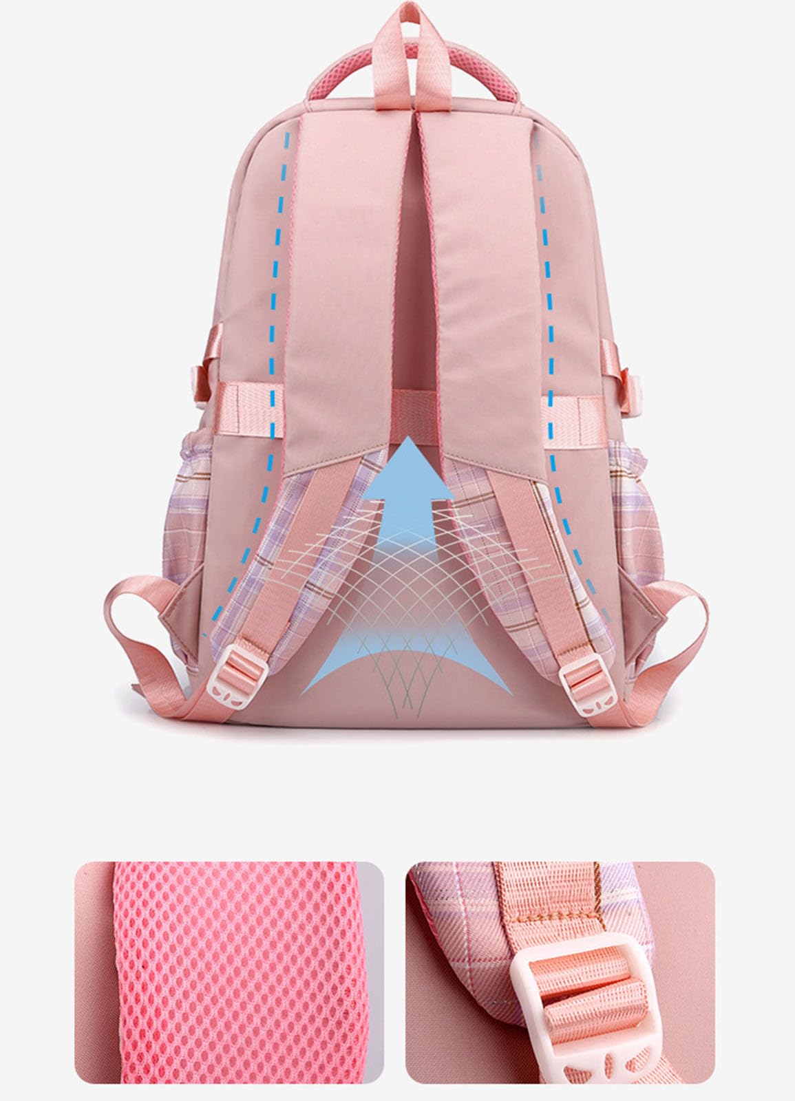 College Campus Schoolbag Weibliche Koreanische Version Schule Rucksack Belastung Linderung Mädchen Schultasche Junior Schulter Rucksack Reiner Farbeinkaufsrucksack