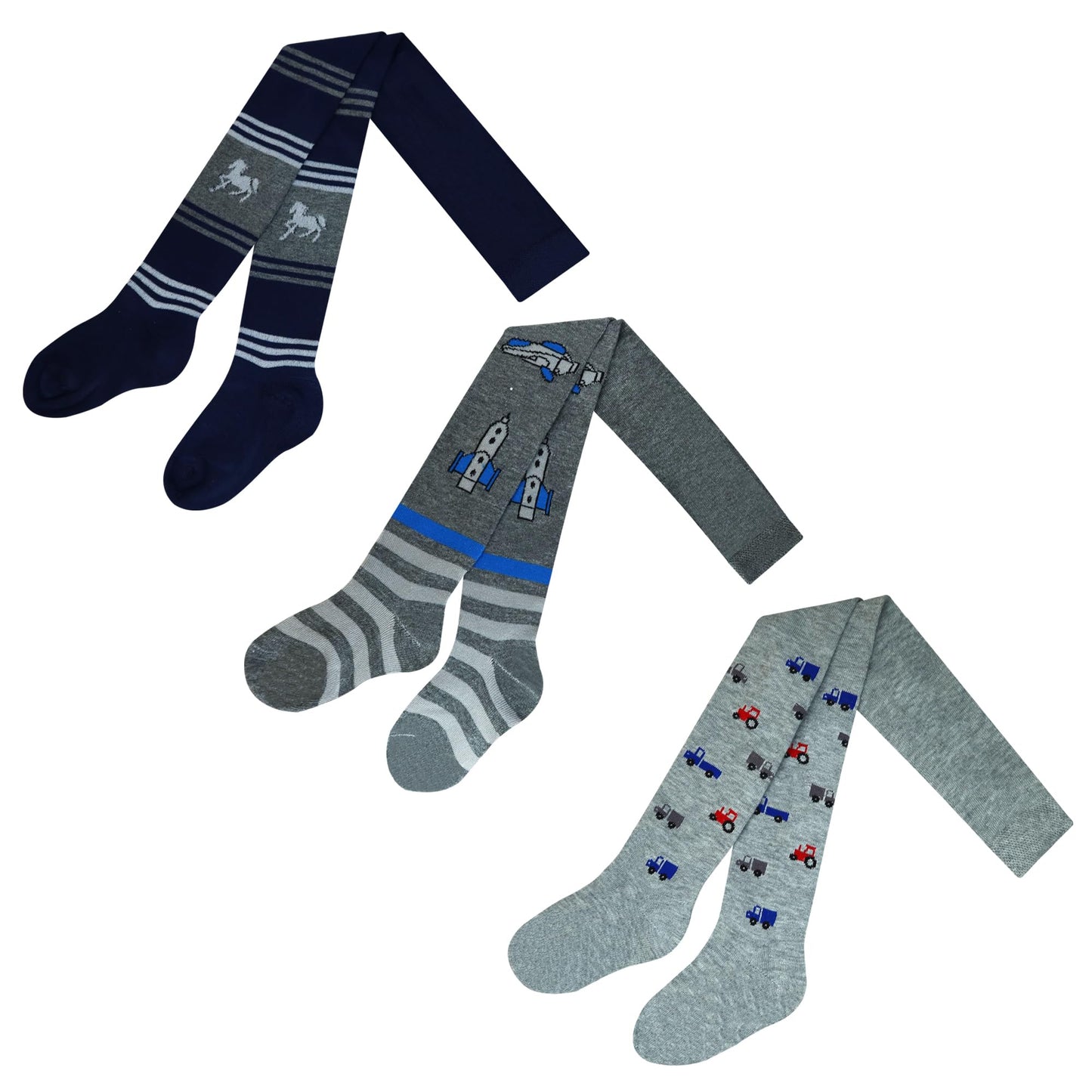 MRCC Pack of 6 boys children's knitted tights baby tights fine knitted cotton 12999