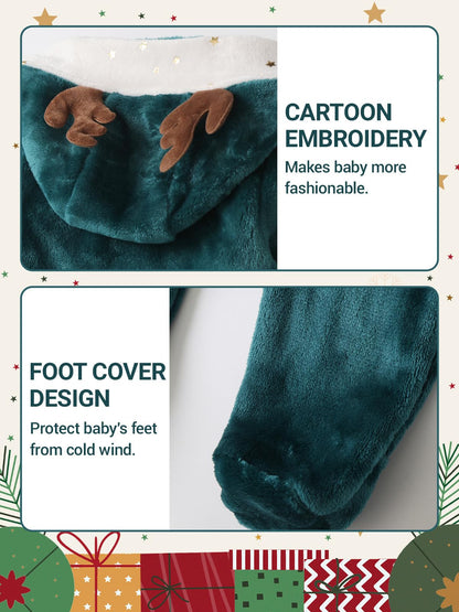 Baby Overall Winter Fleece Schneeanzug Baby Warm Strampler mit Kapuze Herbst Winter für Jungen Mädchen 0-12 Monate