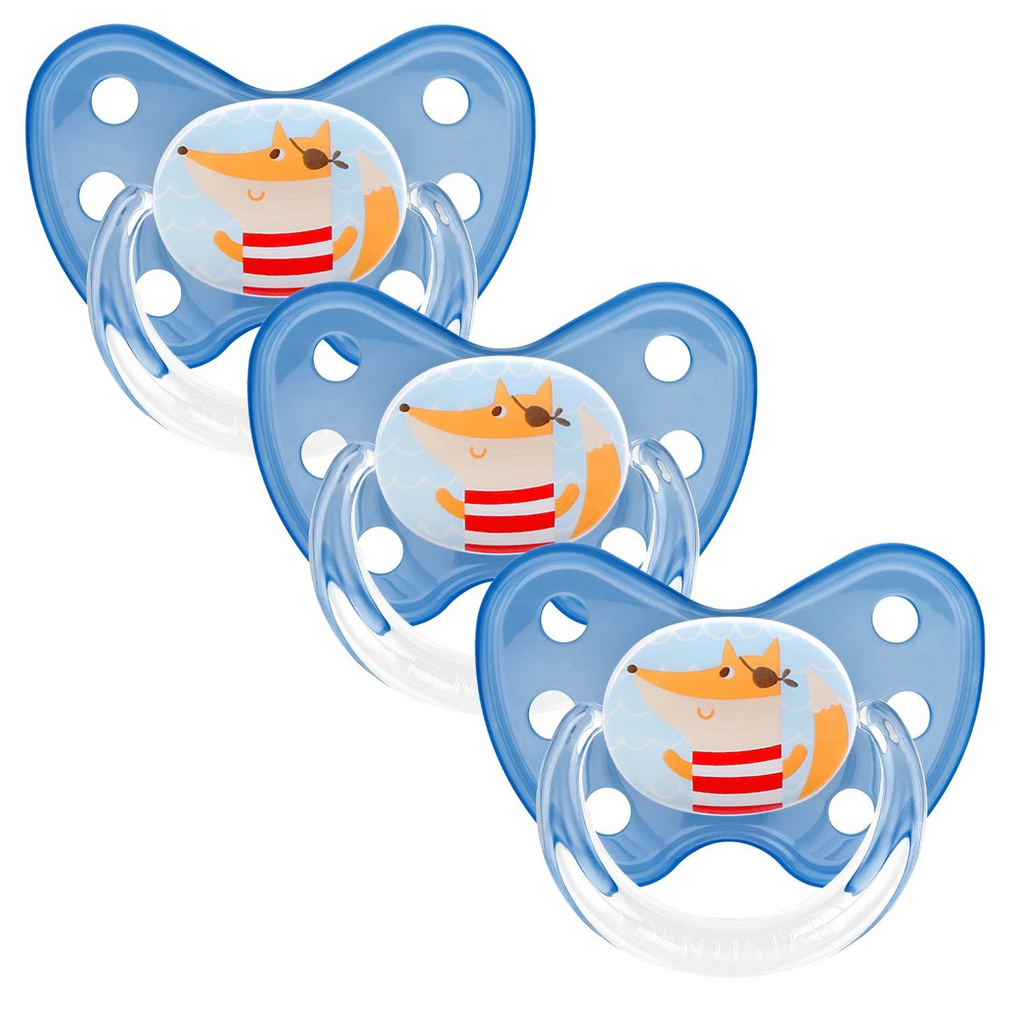 dentistar Silikon Schnuller 3er-Set - Größe 3, ab 14 Monate - Zahn- & kieferfreundlicher Nuckel mit Dental-Stufe – BPA-frei – Made in Germany - Egal Motiv, Weiß
