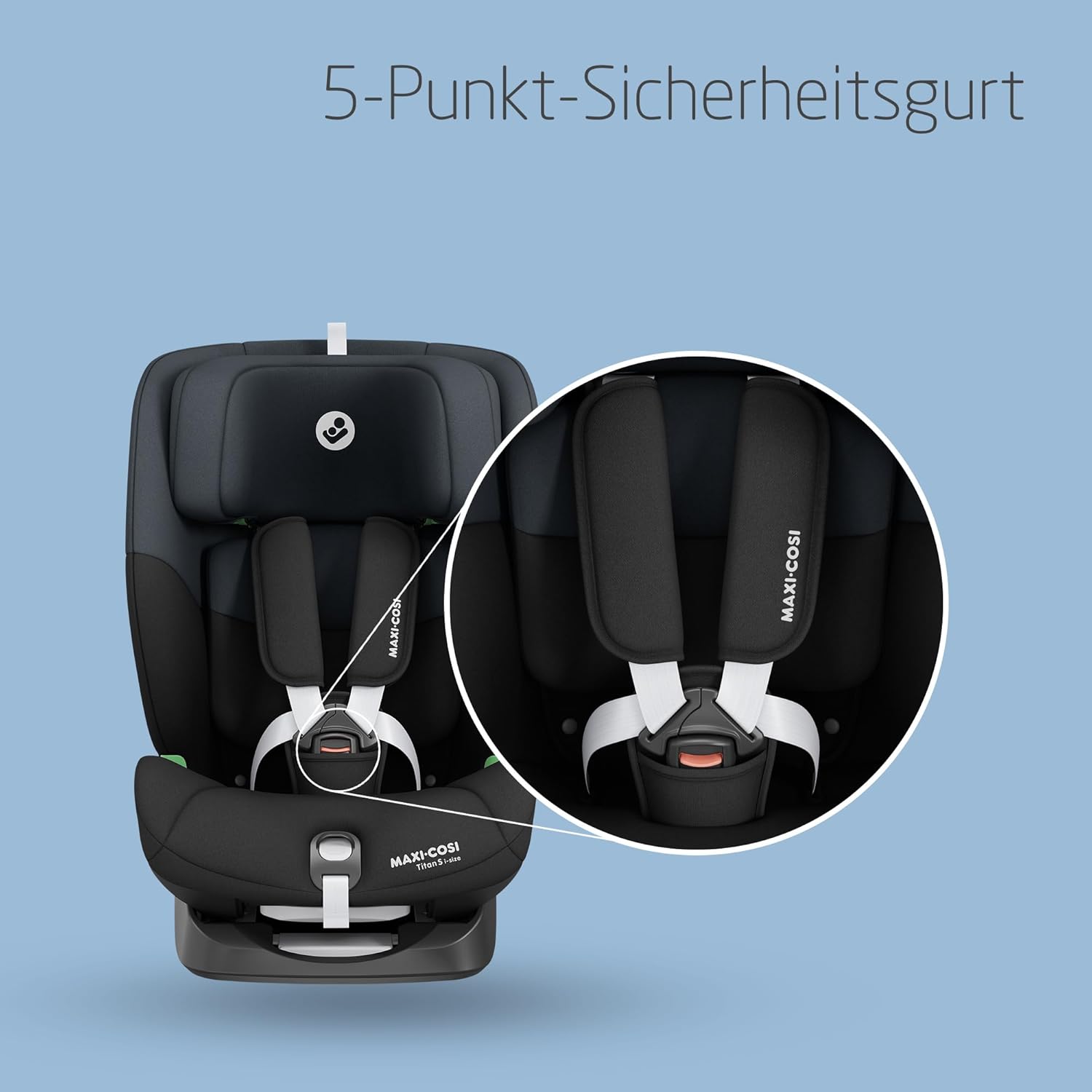 Maxi-Cosi Titan S i-Size, Child Car Seat, 15 months-12 years (76-150cm), ISOFIX Car Seat, 5 Recline Positions, 13 Headrest Positions, G-CELL Protection, 5-Point Safety Harness, Tonal Graphite - Meloni2