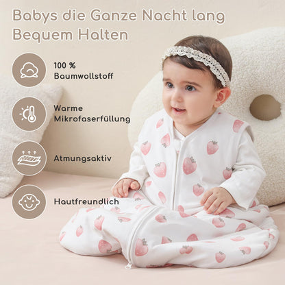 Yukkidds Baby Summer Sleeping Bag, 100% Cotton, 0.5 Tog, beige elephant, 0 - 6 months