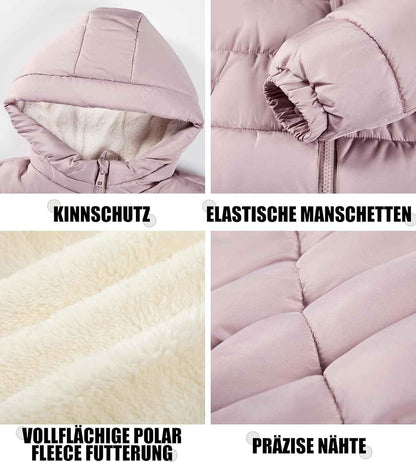 Sunny Sprout Winter Jacket with Hood for Toddlers, Heavy-Lined Puffer Jacket for Girls with Windproof Sleeves