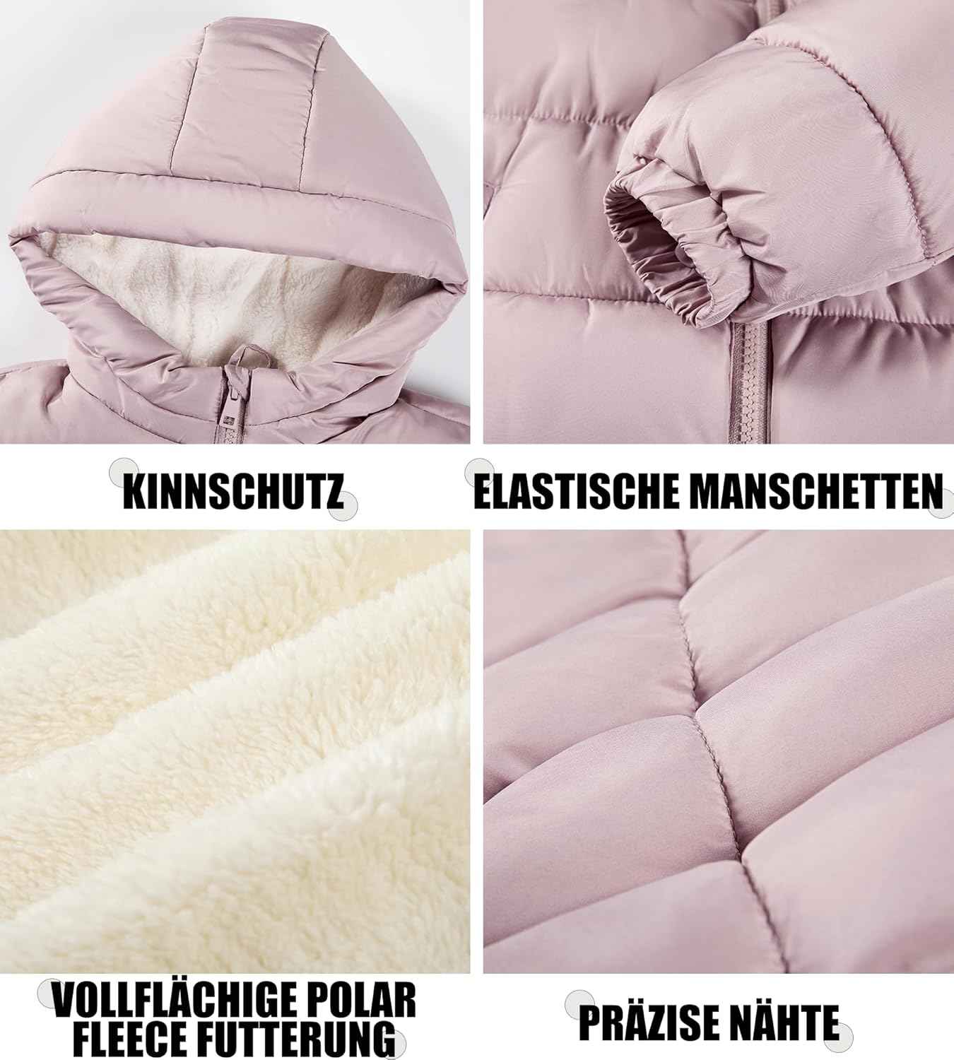 Sunny Sprout Winter Jacket with Hood for Toddlers, Heavy-Lined Puffer Jacket for Girls with Windproof Sleeves