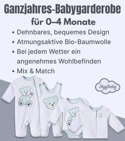 MyyBaby - Newborn Baby Set 100% Organic Cotton Oeko-Tex Standard 100 Baby First Equipment Clothing Newborn Baby Gift Set 13 Pieces 0-4 Months