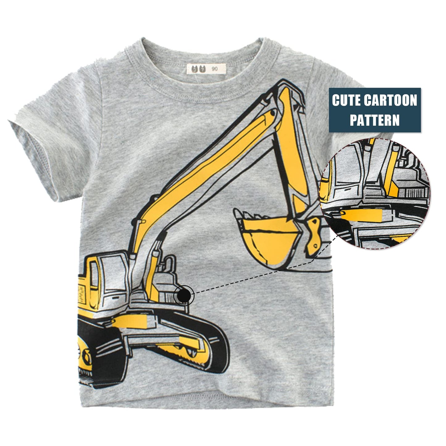 Unisex Baby T-Shirt Baumwolle Süß Karikatur Tier Muster Tops für 1-7 Jahre Alt