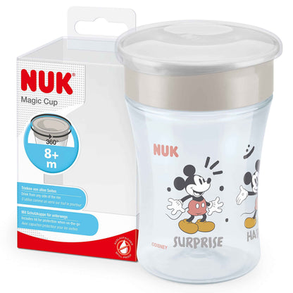 NUK Magic Cup Trinklernbecher | 8+ Monate | 230 ml | auslaufsicherer 360°-Trinkrand | rot | 2 Stück
