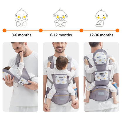 IULONEE Babytrage Baby-Tragetasche Babytrage Neugeborene Ergonomische Babytrage Einfach Anzuziehen Babytrage Hüftsitz Baby Tragegurt Babytragetuch Ideal Für Freihändiges Elterndasein (Grau)