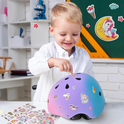 PIPIZHU Skater Helmet Bicycle Helmet for Children, Gradient Color, Boys and Girls, Safety and Lightweight Children's Helmet Skateboarding Helmet for Bicycle Skateboard Roller Skate Scooter BMX and Ride Helmet 