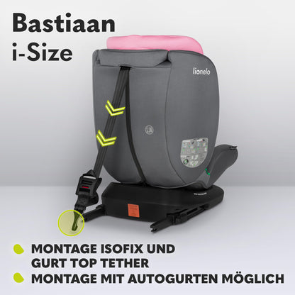 LIONELO Bastiaan i-Size One 360o drehbarer Autositz für Kinder von 40-150 cm, Montage in Fahrtrichtung und entgegen der Fahrtrichtung möglich, ISOFIX Pas TopTether Einstellbare Rückenlehne - Meloni2