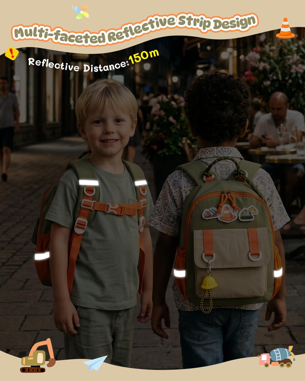 PROTAURI Kindergartenrucksack Mädchen 3-7 Jahre 11.6L Katze Hase, Rosa | mit Brustgurt reflektierend wasserabweisend leicht atmungsaktiv ergonomisch DIN A4 3D Patches 3D Tier Design