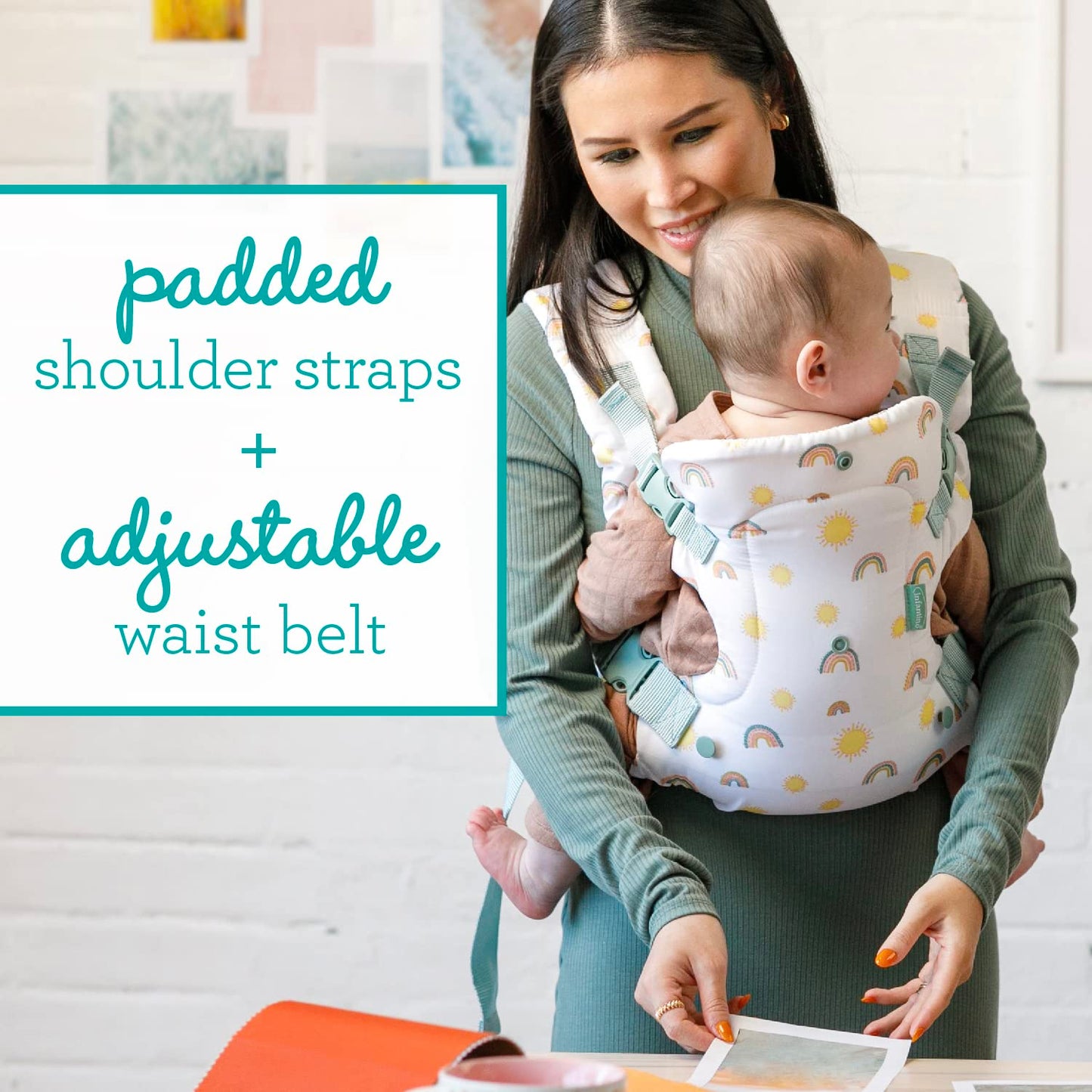 Infantino Flip Advanced 4-in-1 Babytrage, Ergonomisch, Umwandelbar, mit Blickrichtung Nach Innen und Außen, Vorne und Hinten Tragbar für Neugeborene bis Kleinkinder von 3,6-14,5 kg, Grau