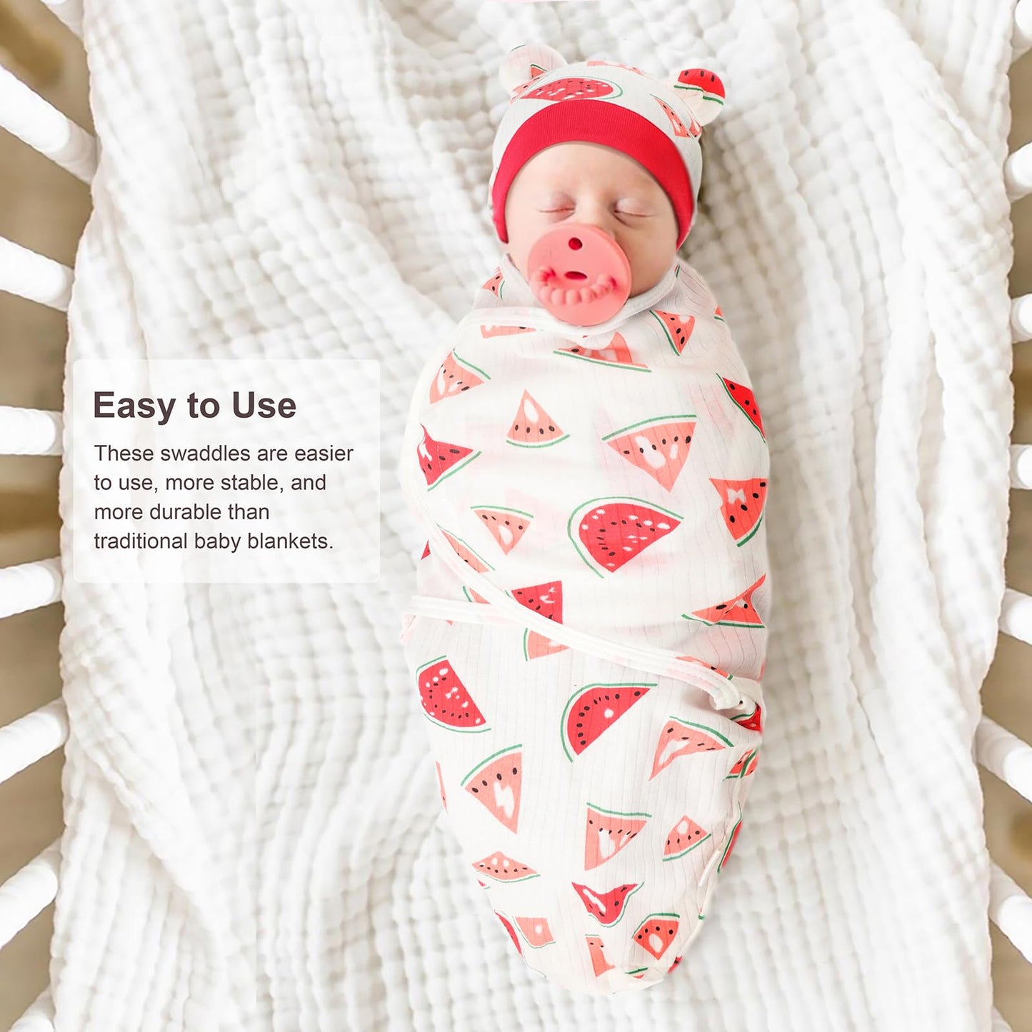 Neugeborene Swaddle Decke Hut Set Baby Gedruckt Swaddles Säugling Einstellbar Schlafsack für 0-3 Monate Mädchen Jungen