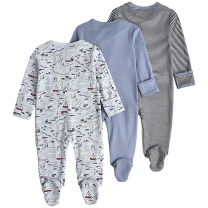 amropi Baby Mädchen Schlafstrampler 3er Pack Jungen Pyjamas Baumwolle Overalls Strampler für 0-12 Monate